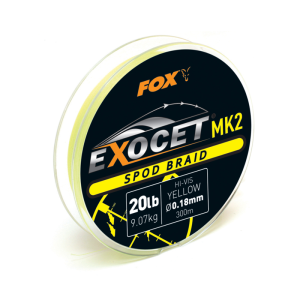 Сподовый шнур Fox Exocet MK2 Spod Braid 300m 0.18mm 9.07kg 20lb Yellow