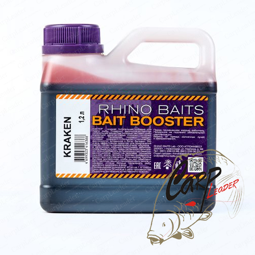 Ликвид Rhino Baits Biat Booster Liquid Food 1,2 л. Kraken Сквид Октопус Кал...