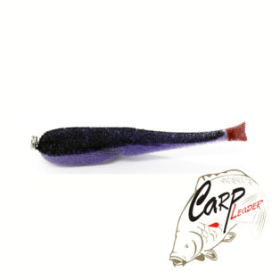 Поролоновая рыбка Контакт с двойником 12 см. фиолетово-чёрная