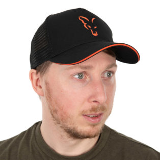 Бейсболка Fox Collection черно-оранжевая кепка с сеткой