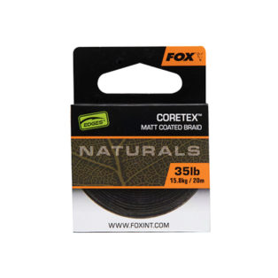 Поводковый материал Fox Edges Naturals Coretex 35lb 20m в полужесткой оплетке