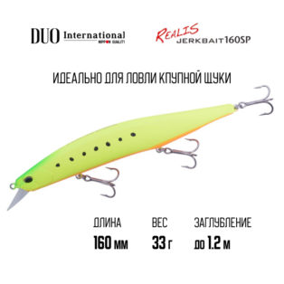 Воблер DUO Realis Jerkbait 160SP SW ACC0547 Mat Chart Sardine